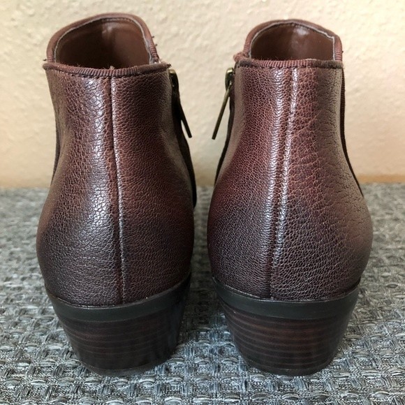 Sam Edelman Brown Black Textured Leather Petty Ankle Boot Womens 8M GUC - Picture 3 of 9
